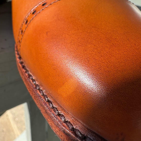 ALLEN EDMONDS NWOB 10.5 Clifton Cap Toe Lace Up Oxford Walnut Calfskin Shoes USA - Picture 3 of 16